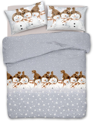 Parure Copripiumino Matrimoniale e Singolo 100% Cotone | Snowman Beige